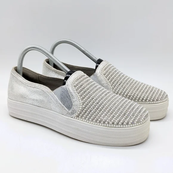 Pewter Skechers Shiny Dancer Shoes Skechers Double Up Shiny Dancer